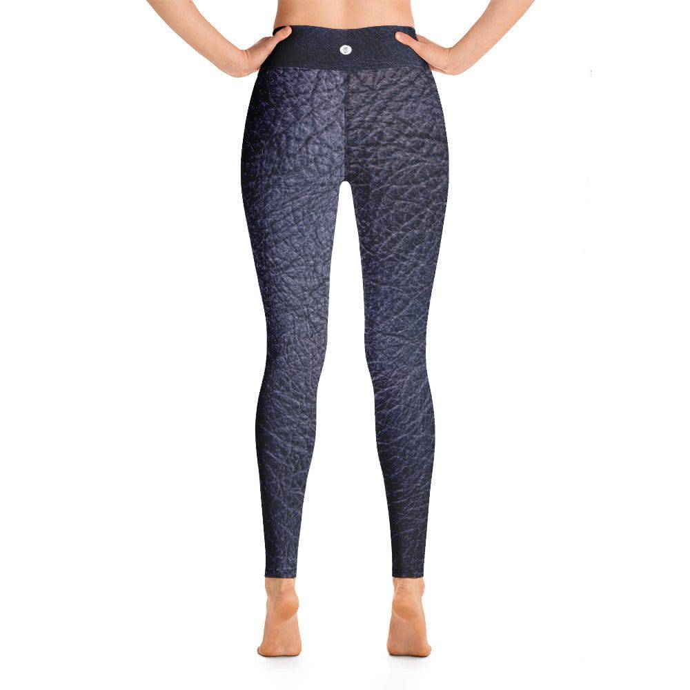 Black leather print Yoga Leggings With Pockets - TGC Boutique - Leggings