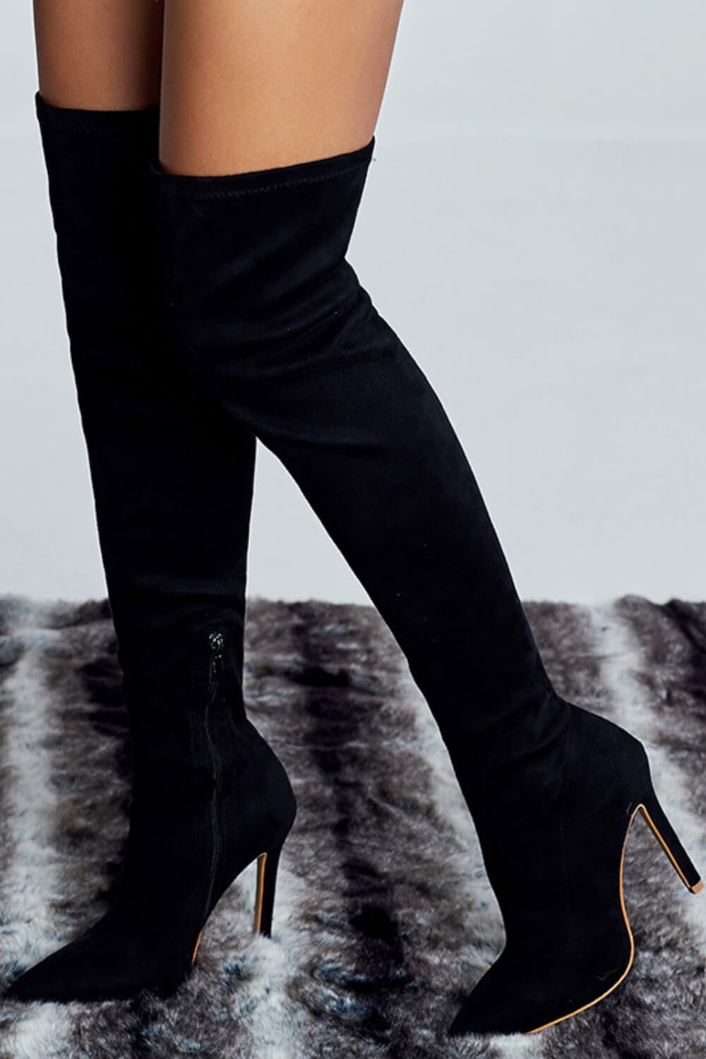 Black Over The Knee High Heel Boots - TGC Boutique - Boots