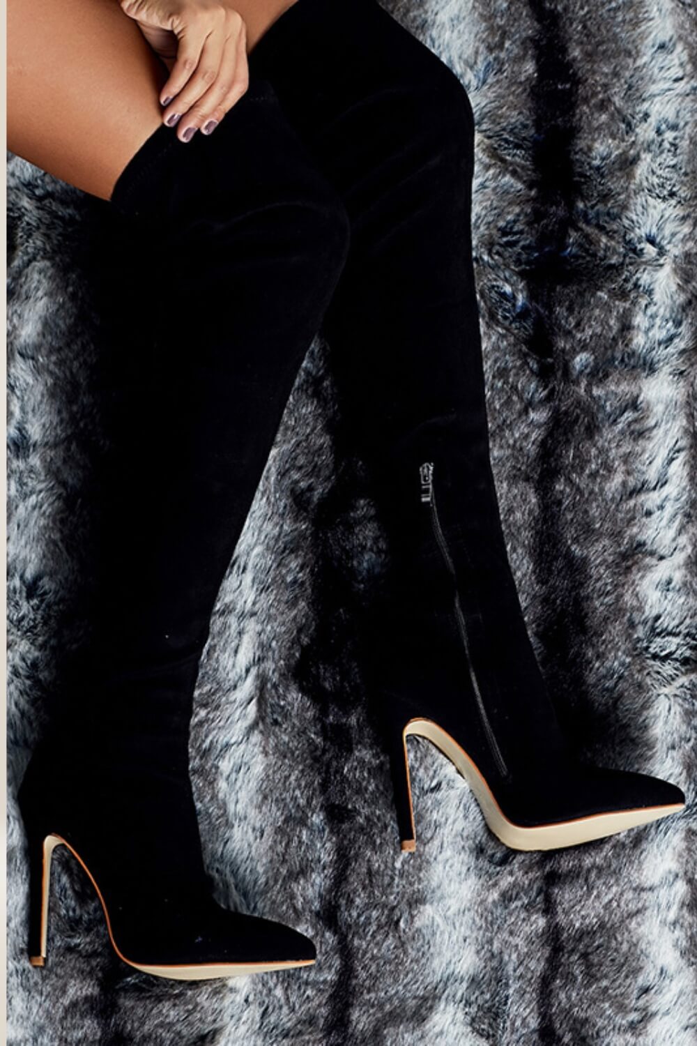 Black Over The Knee High Heel Boots - TGC Boutique - Boots