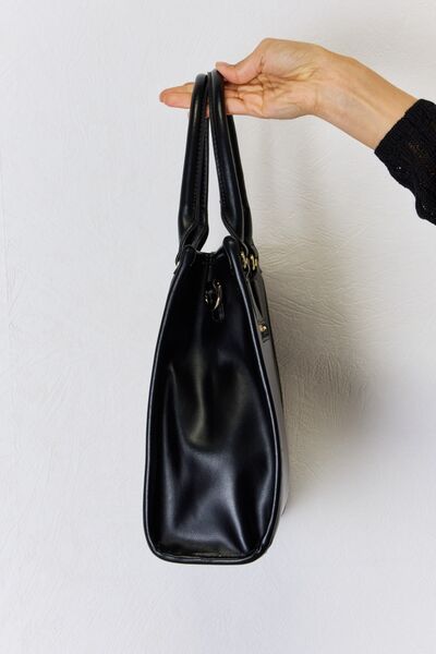 Black Vegan Leather Argyle Shoulder Bag - TGC Boutique - Shoulder Bag