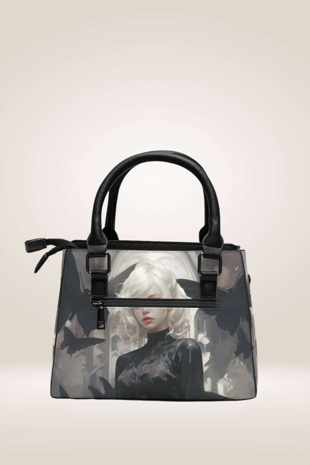 Blonde Manga Girl Black Satchel Bag - TGC Boutique - Satchel Handbag