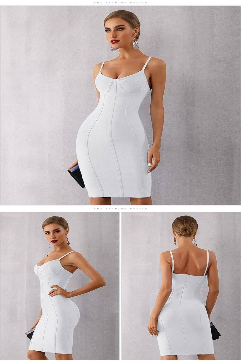 Body Contour White Bodycon Mini Dress - TGC Boutique - White Bodycon Dress