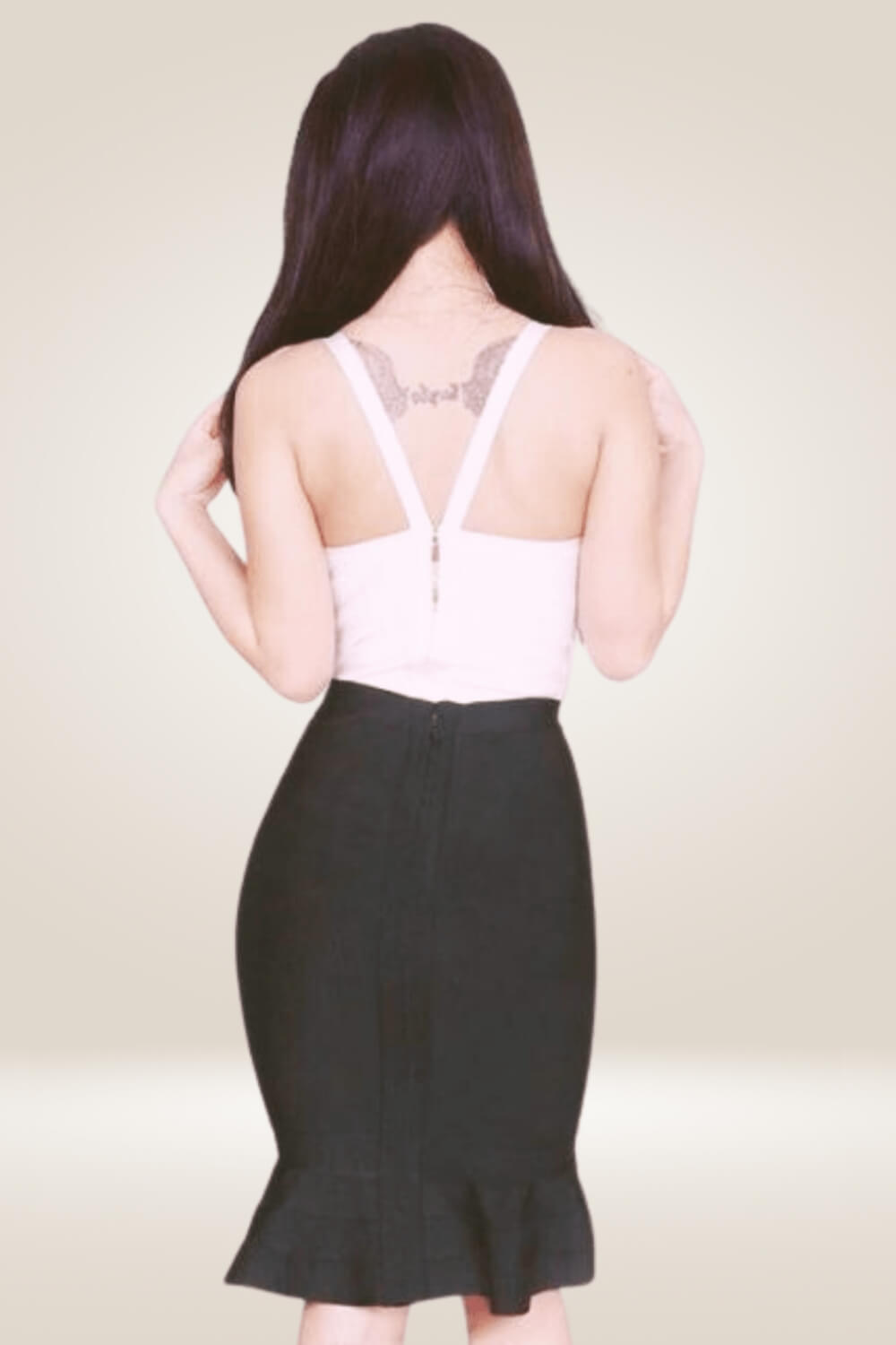 Bodycon Mermaid Black Midi Skirt - TGC Boutique - Bodycon skirt
