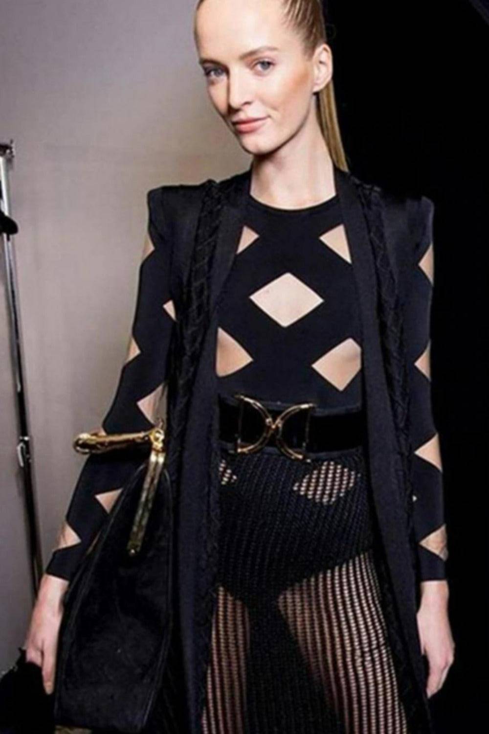 Bondage Queen Black Bodysuit - TGC Boutique - Black Jumpsuits