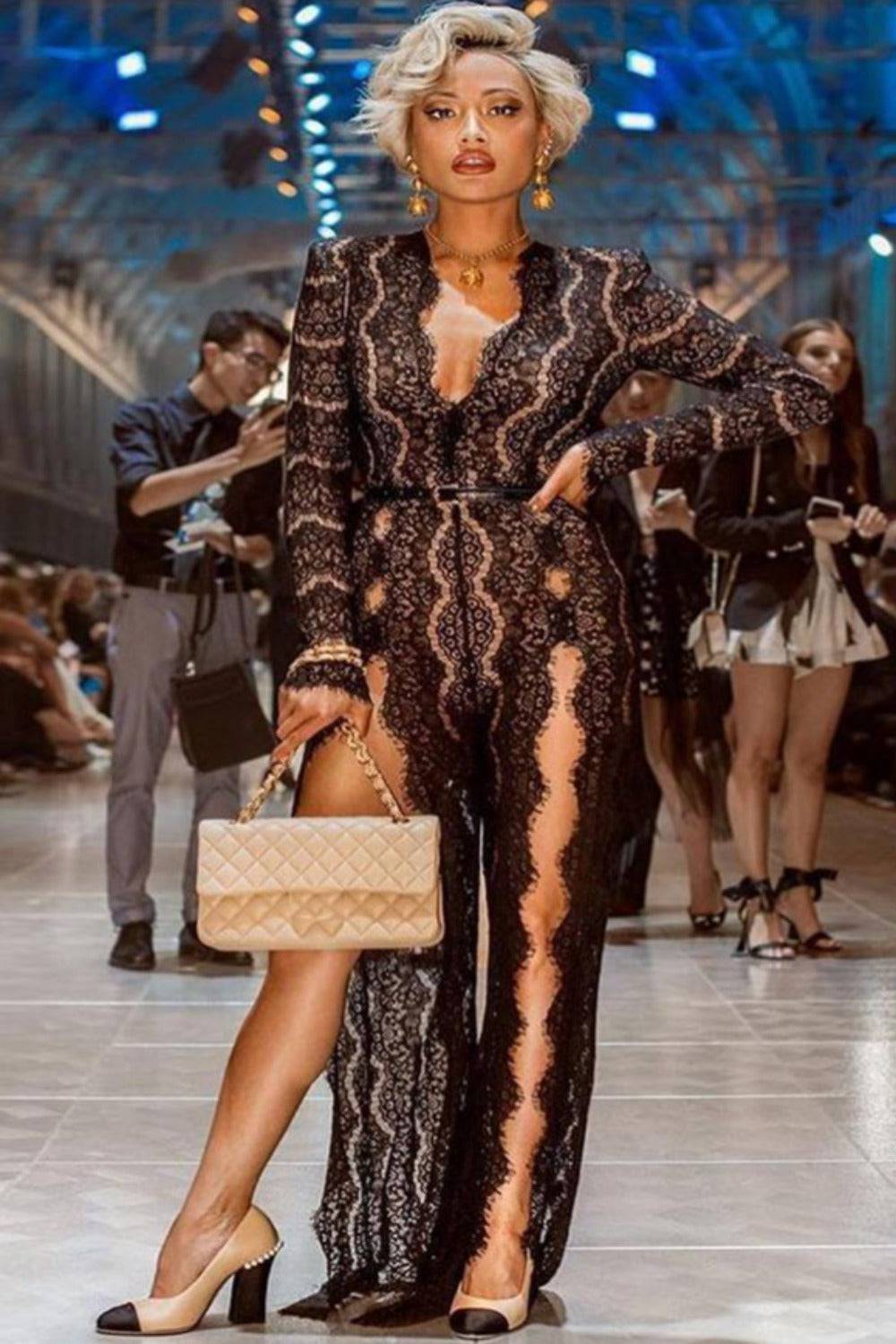 Breeze Of Confidence Lace Jumpsuit - TGC Boutique - Black Jumpsuits