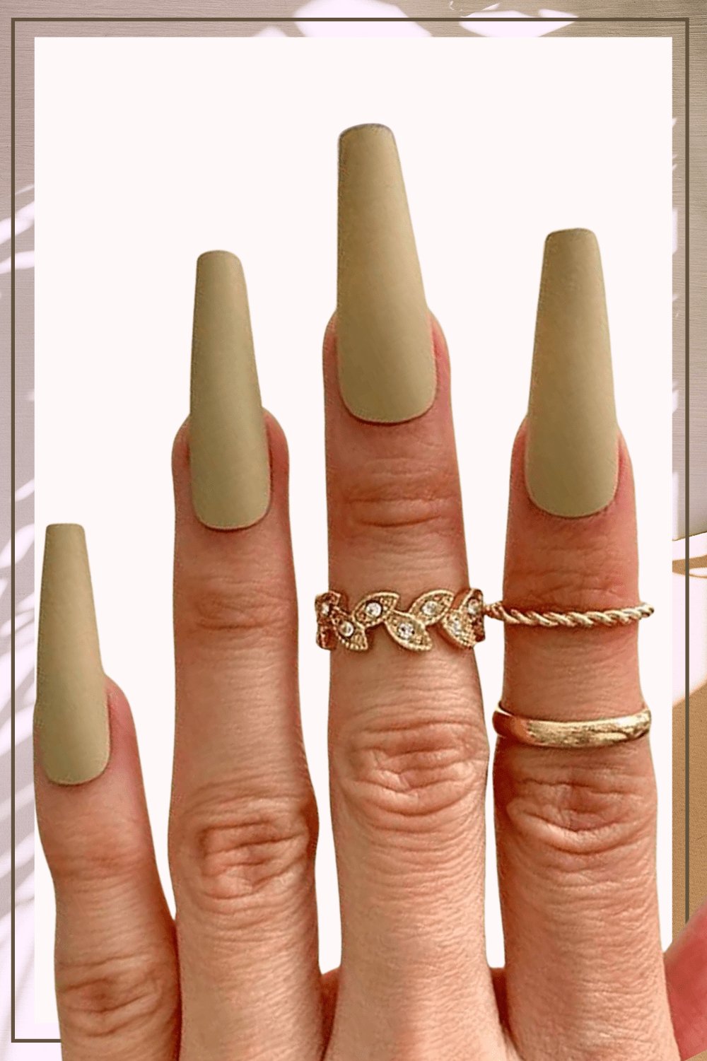 Brown Press On Nails Matte Coffin Nail Kit - TGC Boutique - Press On Nails