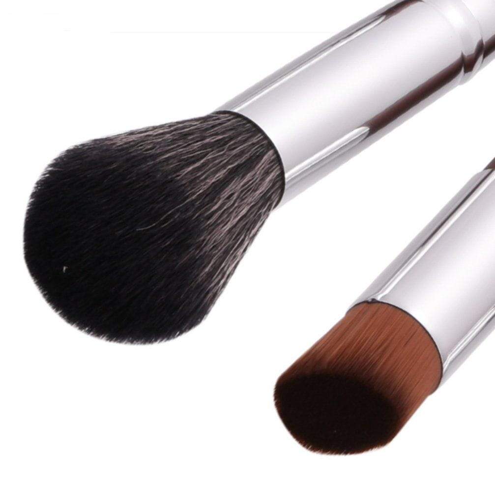 Brown Wood Makeup Brush Set - 10 Pcs - TGC Boutique - Makeup Brushes