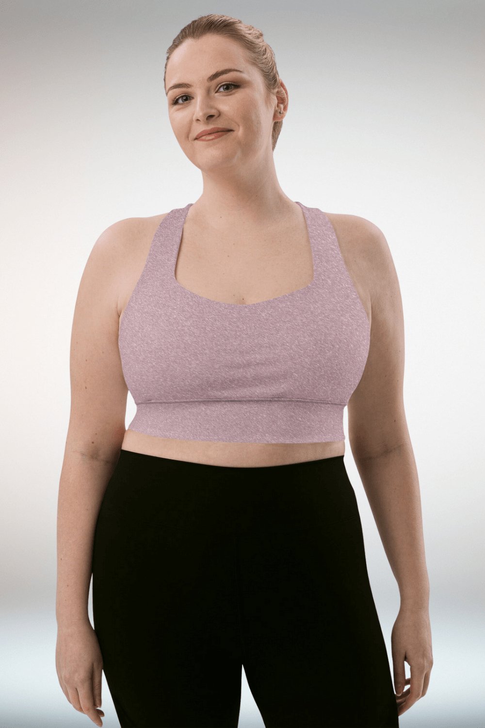 Brushed Pink Compression Longline Sports Bra - TGC Boutique - Sports Bra