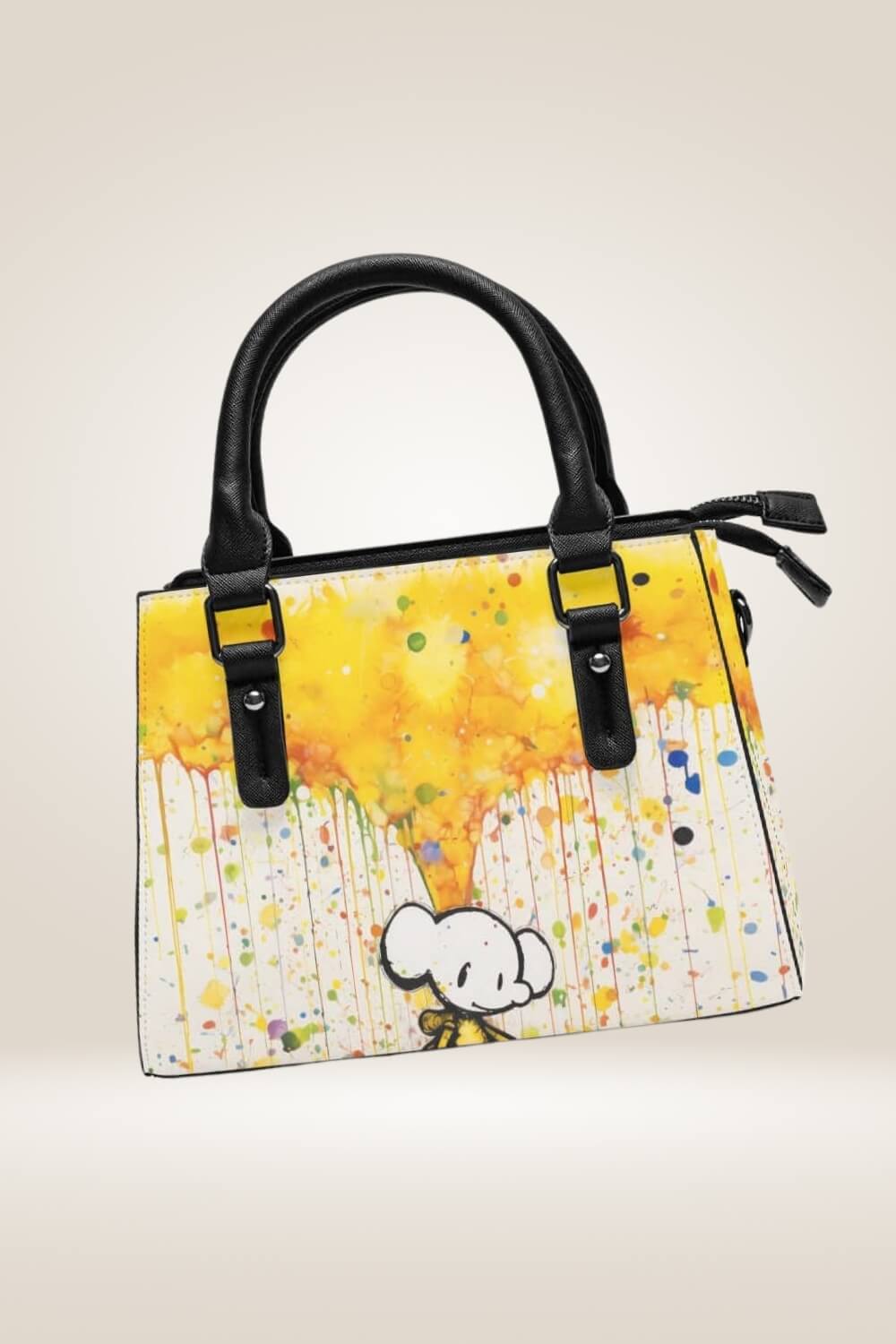 Cartoon Elephant Graffiti White Bag - TGC Boutique - Satchel Handbag