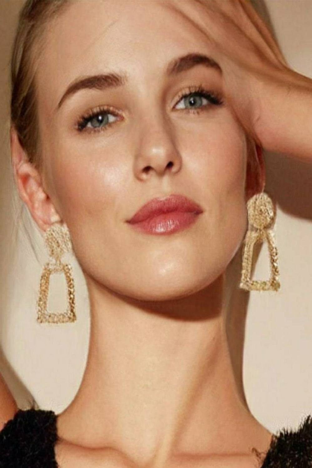 Chunky Statement Dangle Door Knocker Earrings - gold - TGC Boutique - Earrings