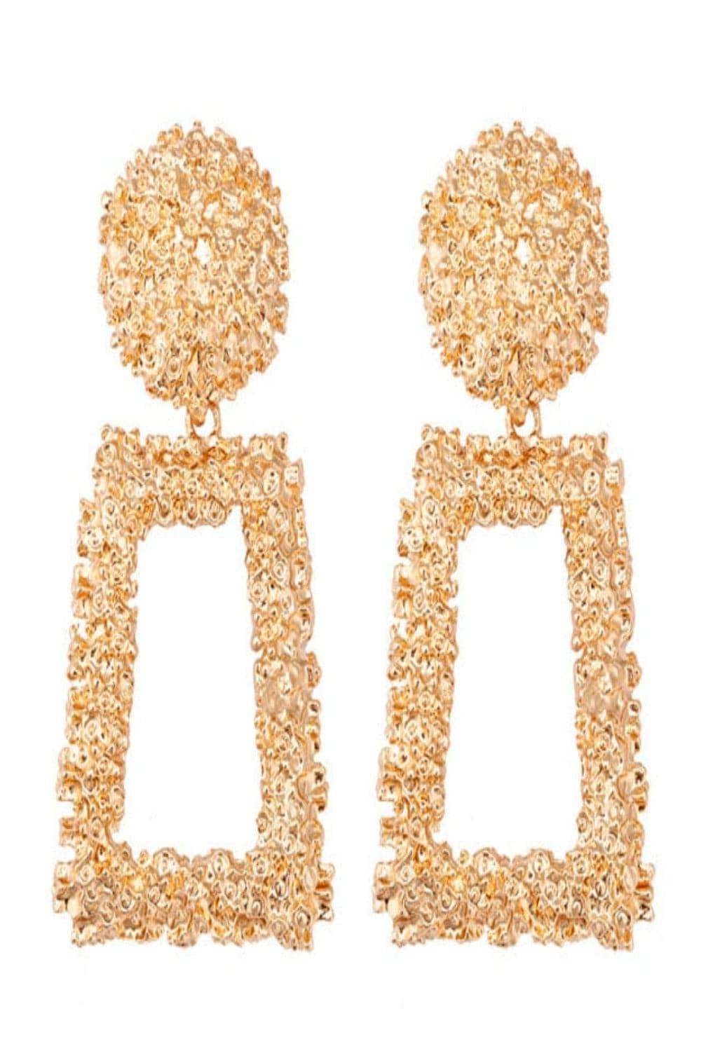 Chunky Statement Dangle Door Knocker Earrings - gold - TGC Boutique - Earrings
