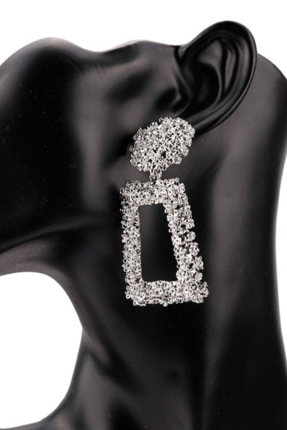 Chunky Statement Dangle Door Knocker Earrings - Silver - TGC Boutique - Earrings