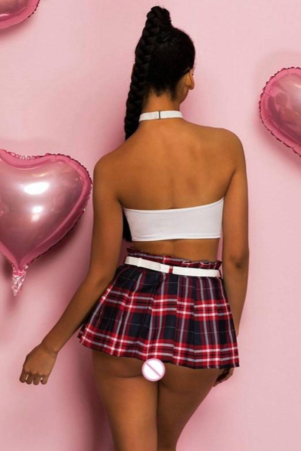 College Girl Cosplay Costume Top & Mini Skirt Two Piece Set - TGC Boutique - School Girl Costume