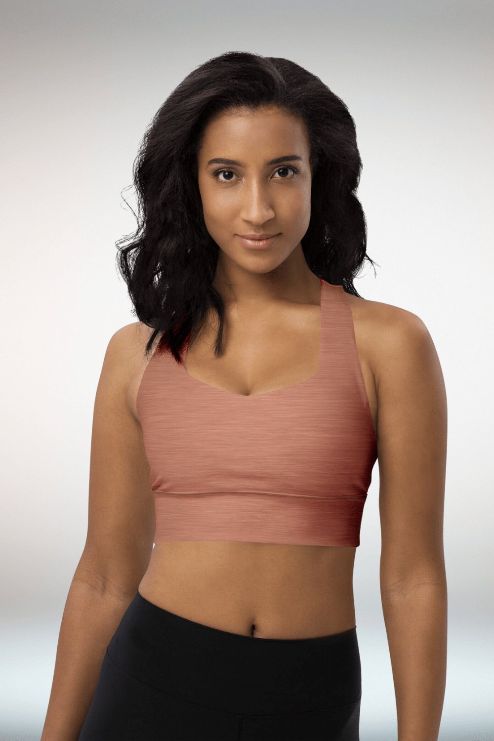 Copper Brown Compression Longline Sports Bra - TGC Boutique - Sports Bra
