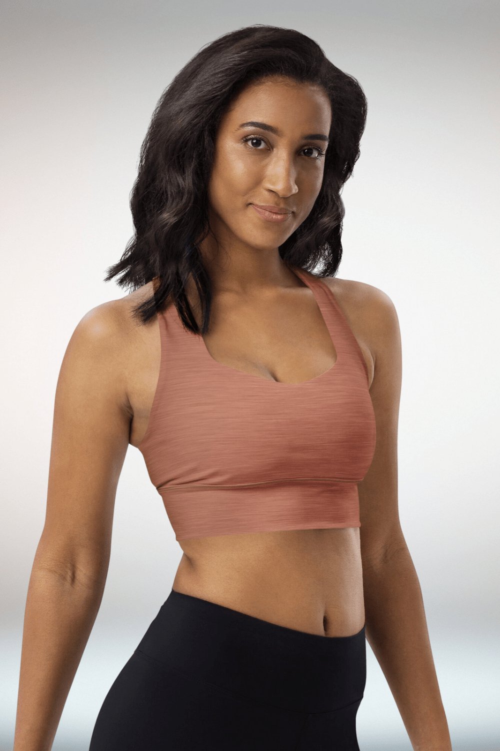 Copper Brown Compression Longline Sports Bra - TGC Boutique - Sports Bra