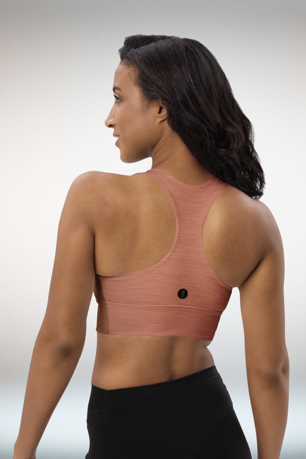 Copper Brown Compression Longline Sports Bra - TGC Boutique - Sports Bra