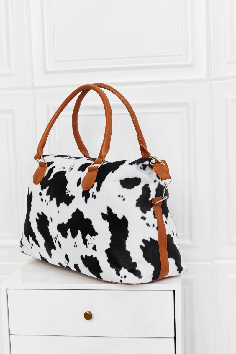 Cow Print Carryall Weekender Bag - TGC Boutique - Handbags