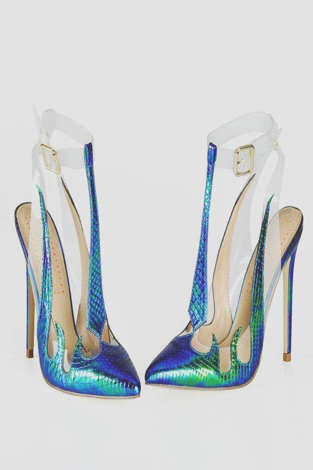 Don't Put The Fire Out Pointed Toe iridescent Heels - TGC Boutique - Shoes