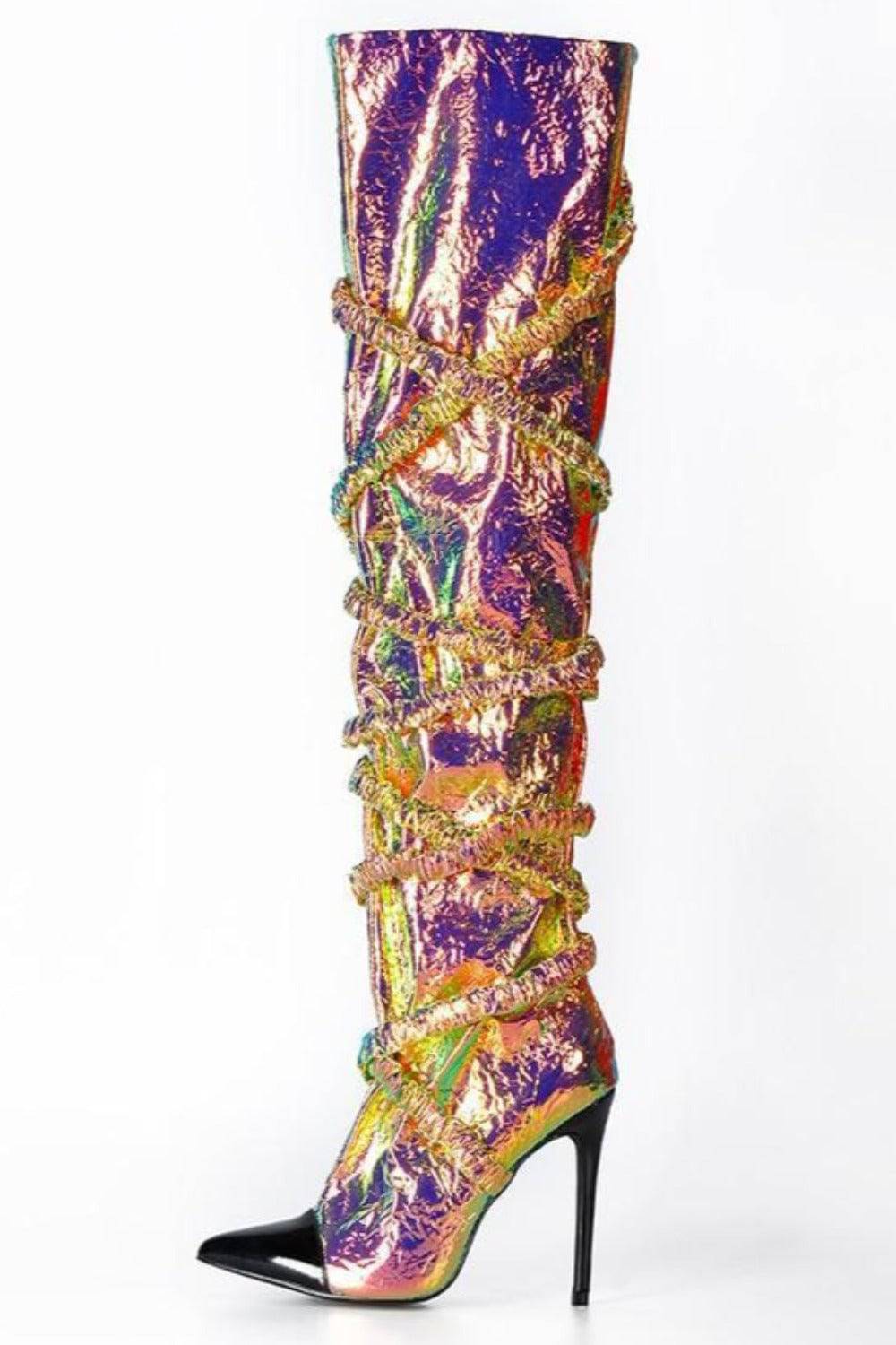Dream Land Metallic Knee High Gold Boots - TGC Boutique - Gold Boots