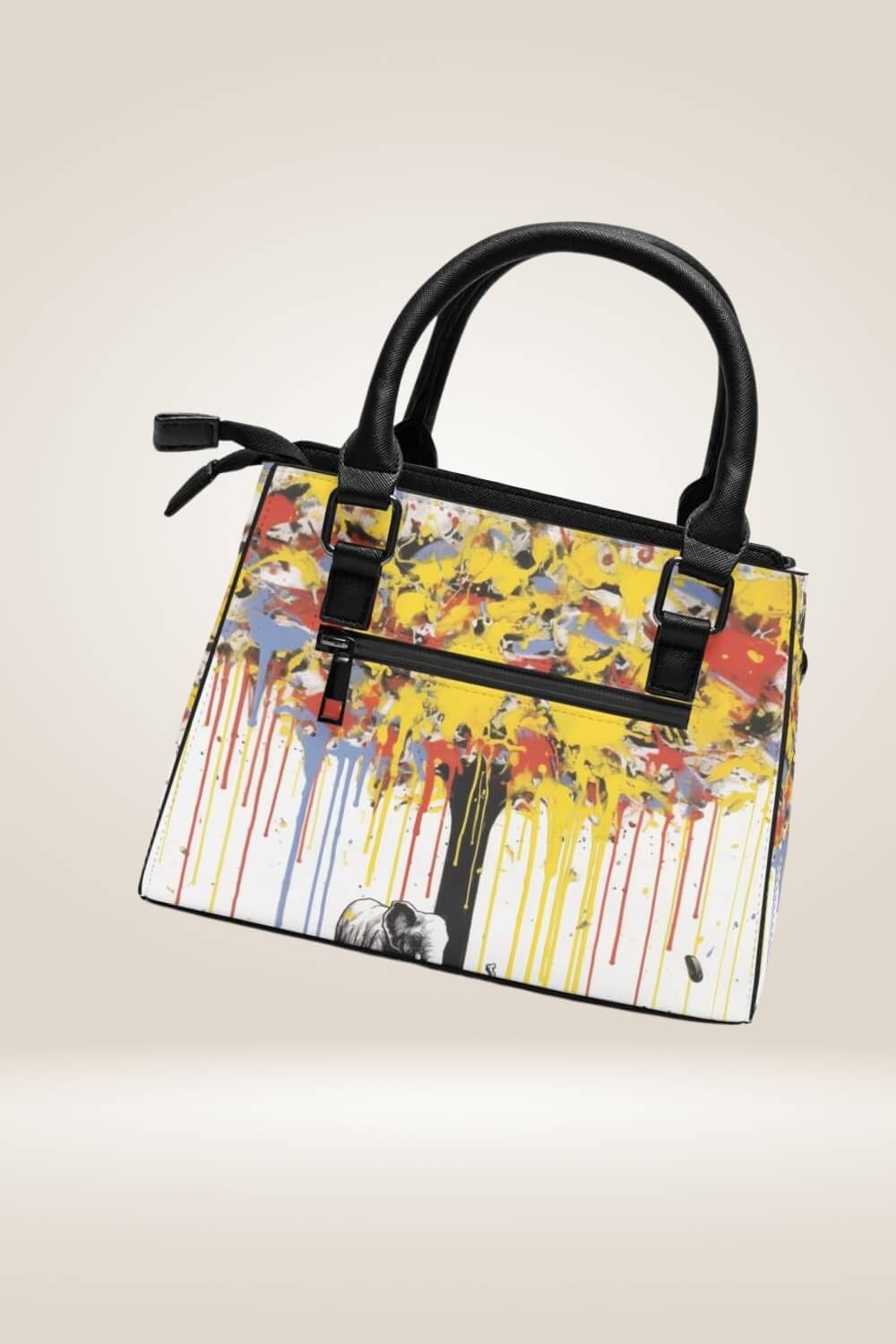 Dripping Tree White Satchel Bag - TGC Boutique - Satchel Handbag