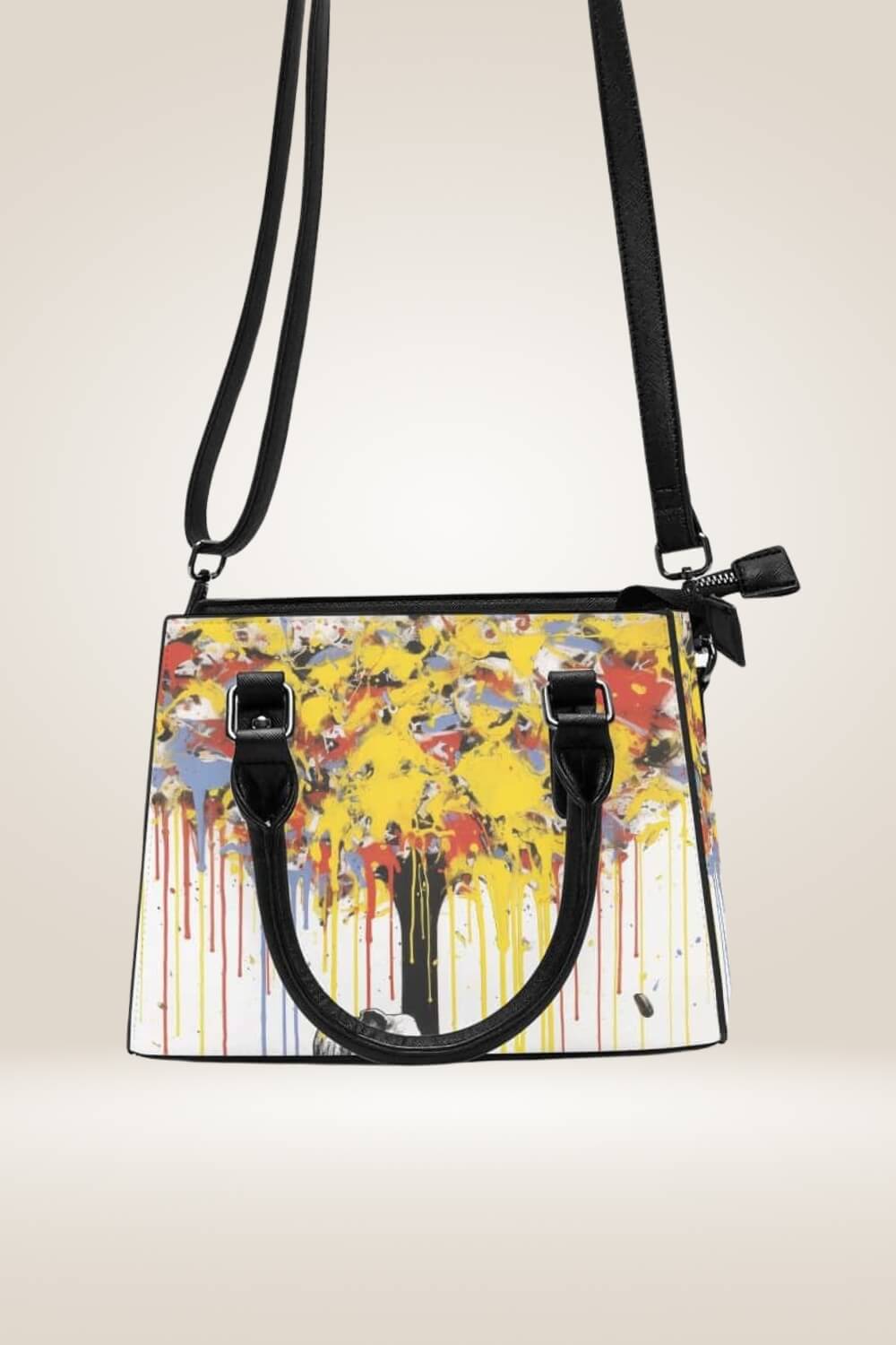 Dripping Tree White Satchel Bag - TGC Boutique - Satchel Handbag