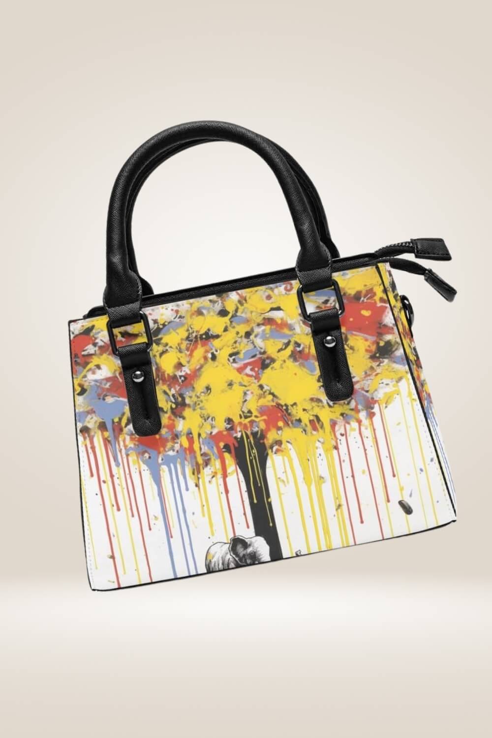 Dripping Tree White Satchel Bag - TGC Boutique - Satchel Handbag