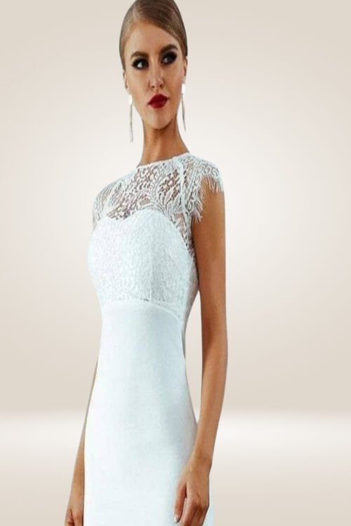 Elegant Short Lace Sleeve Cut Out Bodycon Dress - TGC Boutique - Bodycon Dress