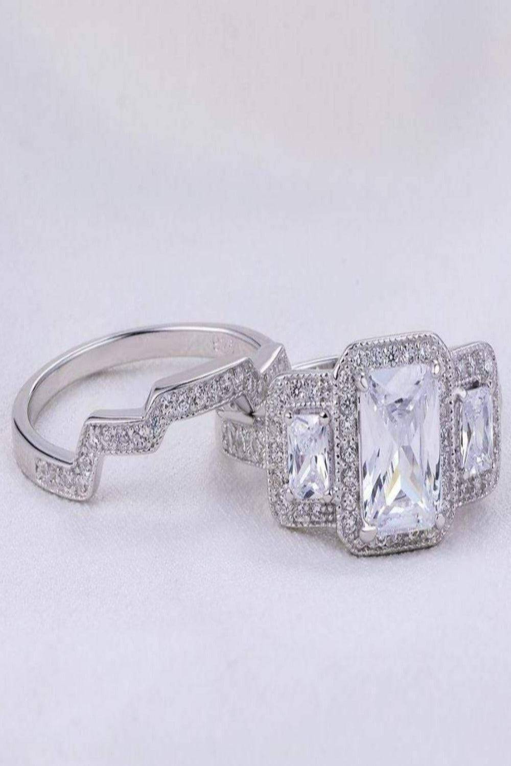 Enchanted Sterling Silver Engagement Ring Set - TGC Boutique -
