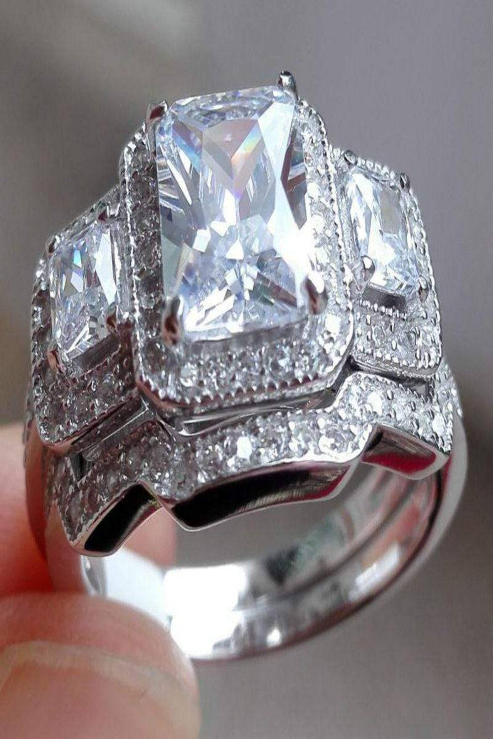Enchanted Sterling Silver Engagement Ring Set - TGC Boutique -