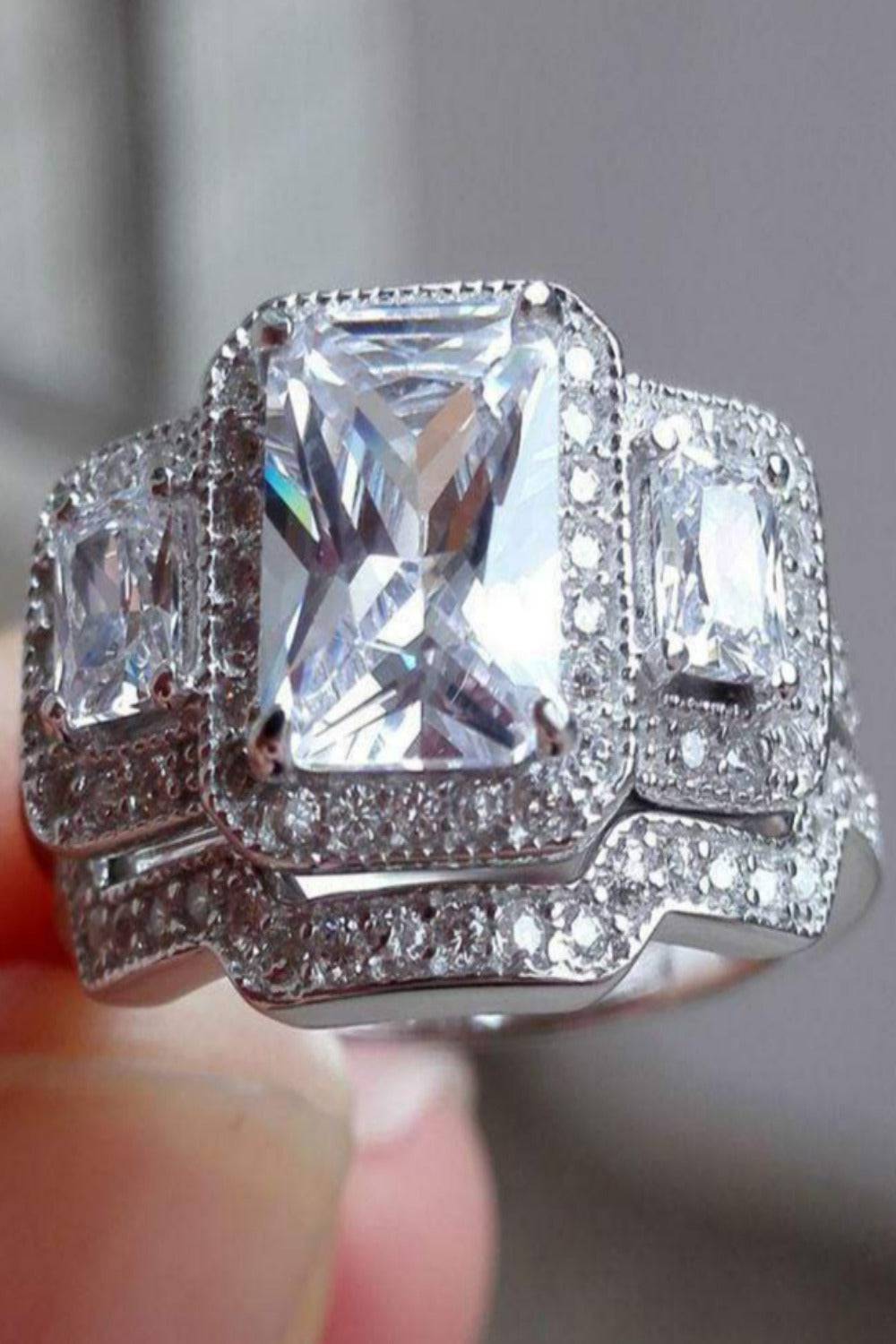 Enchanted Sterling Silver Engagement Ring Set - TGC Boutique -