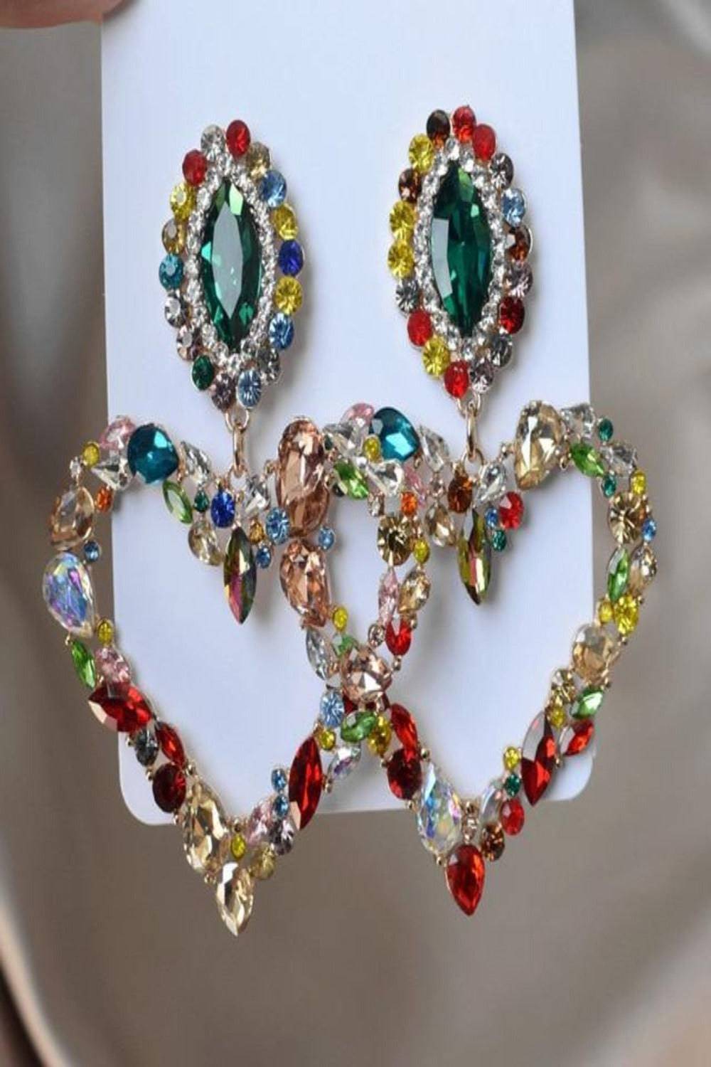 Fashion Statement Heart Shaped Dangle Earrings - TGC Boutique - Dangle Earrings