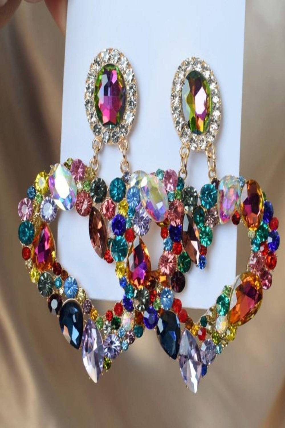 Fashion Statement Heart Shaped Dangle Earrings - TGC Boutique - Dangle Earrings