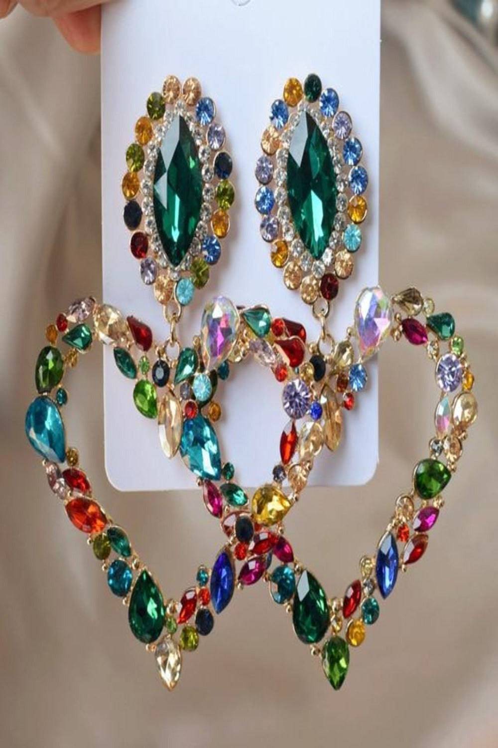 Fashion Statement Heart Shaped Dangle Earrings - TGC Boutique - Dangle Earrings