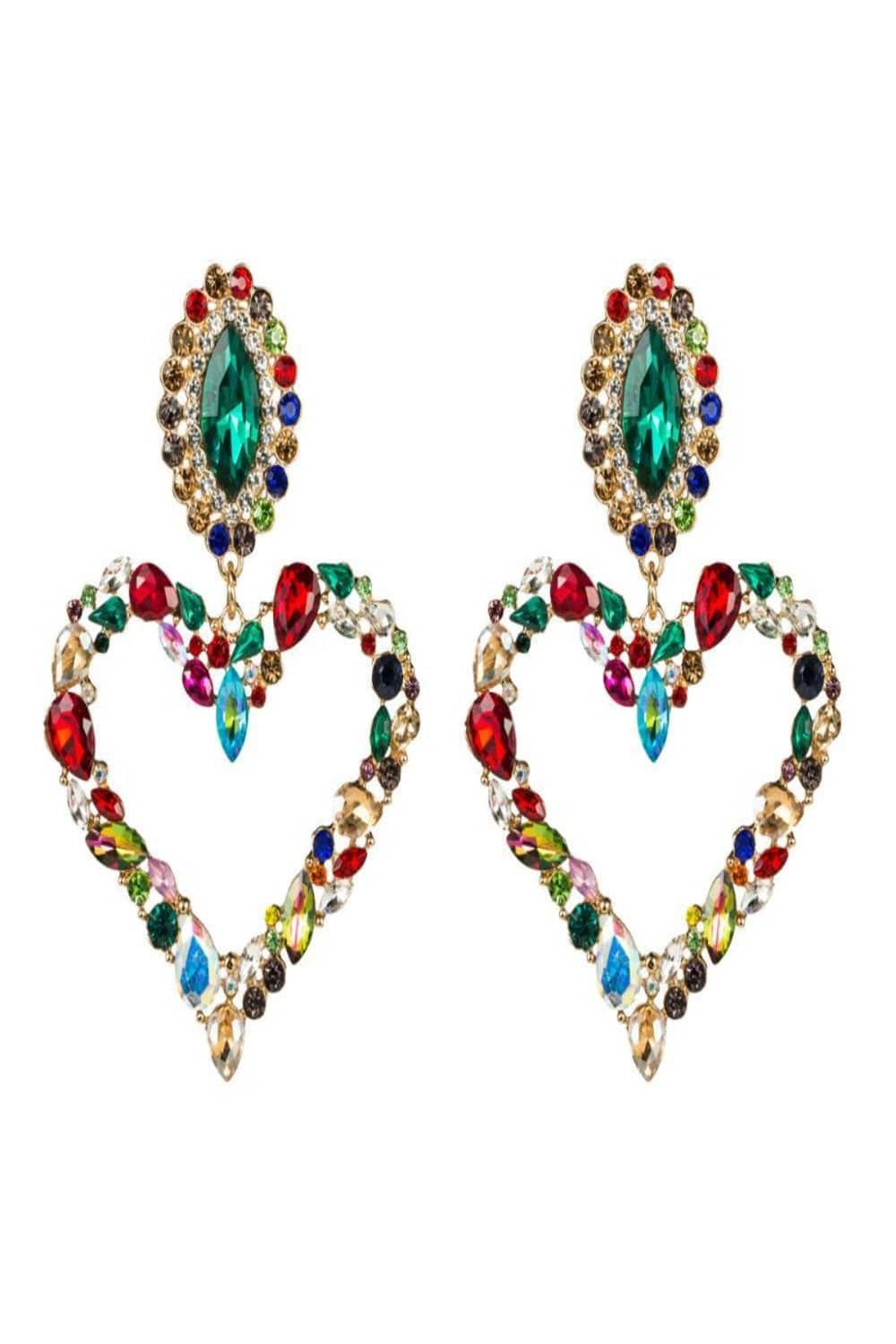 Fashion Statement Heart Shaped Dangle Earrings - TGC Boutique - Dangle Earrings