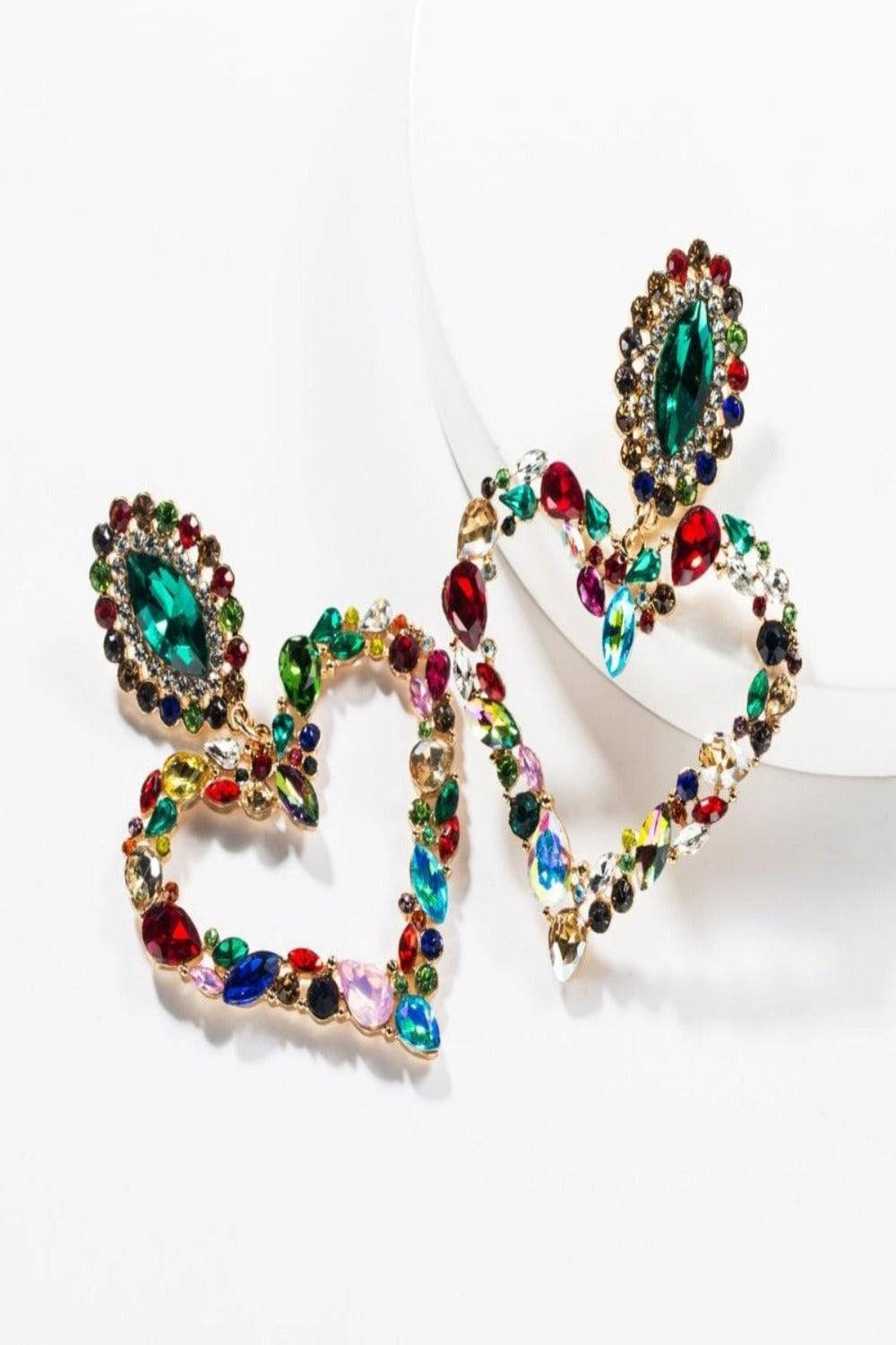 Fashion Statement Heart Shaped Dangle Earrings - TGC Boutique - Dangle Earrings