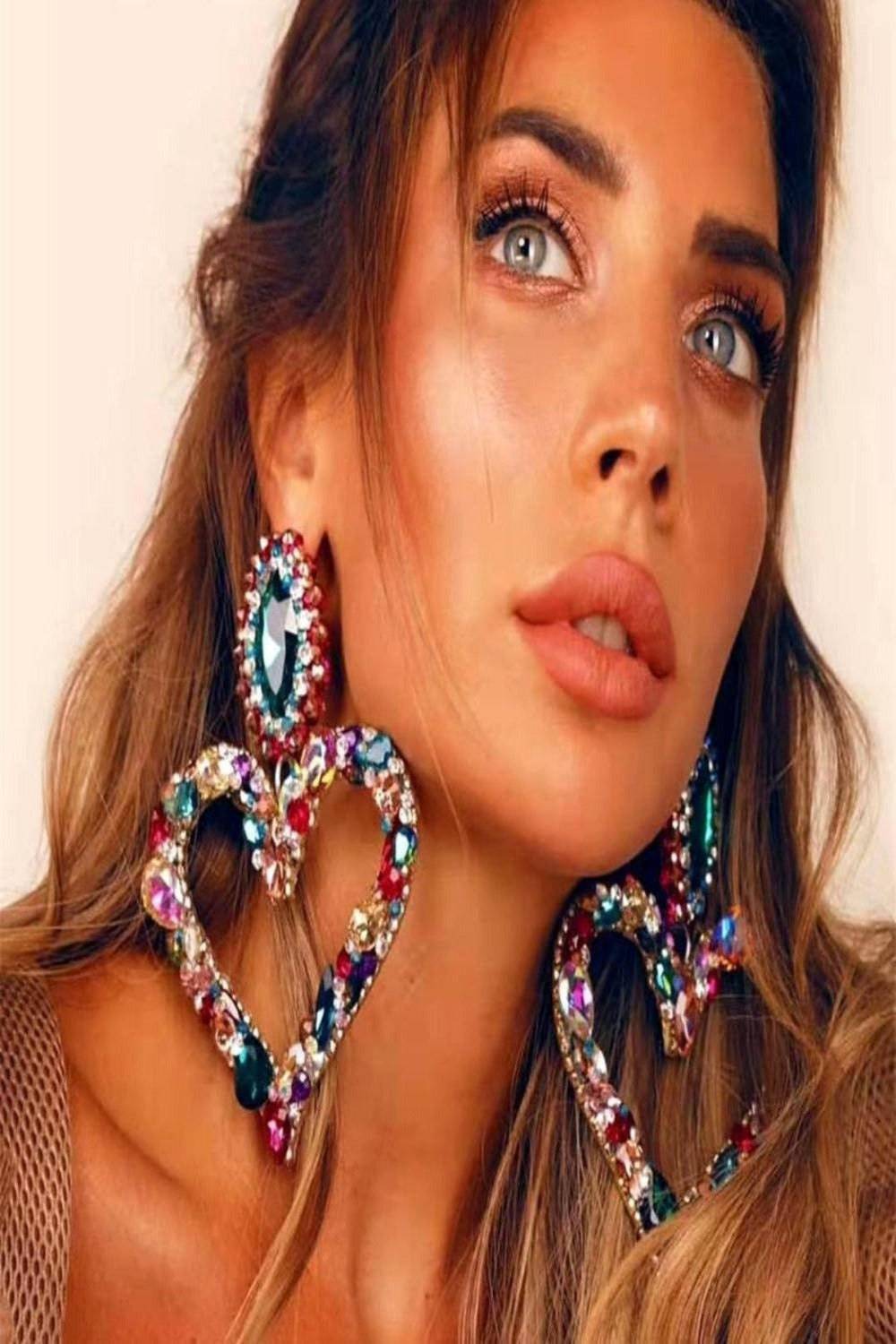 Fashion Statement Heart Shaped Dangle Earrings - TGC Boutique - Dangle Earrings