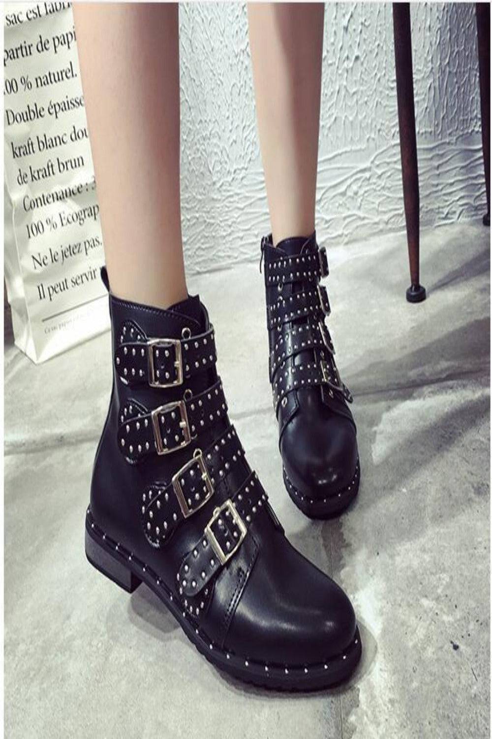 Flat Ankle Boots In Black - TGC Boutique - Black Ankle Booties
