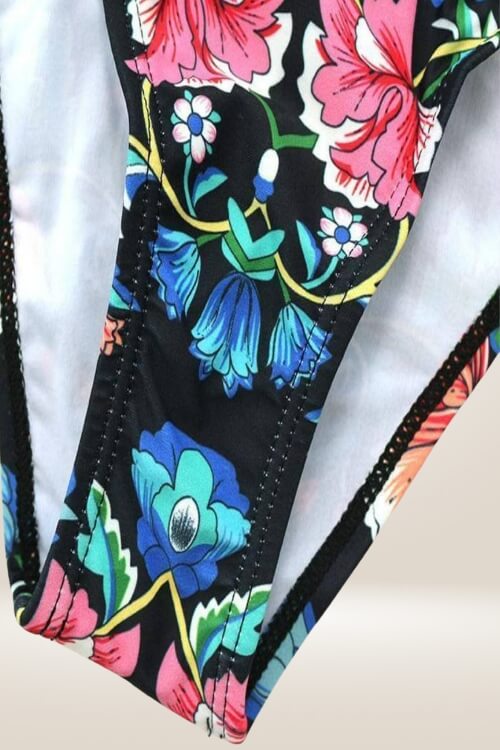 Floral Halter High Cut One Piece Swimsuit - TGC Boutique - Swimsuit