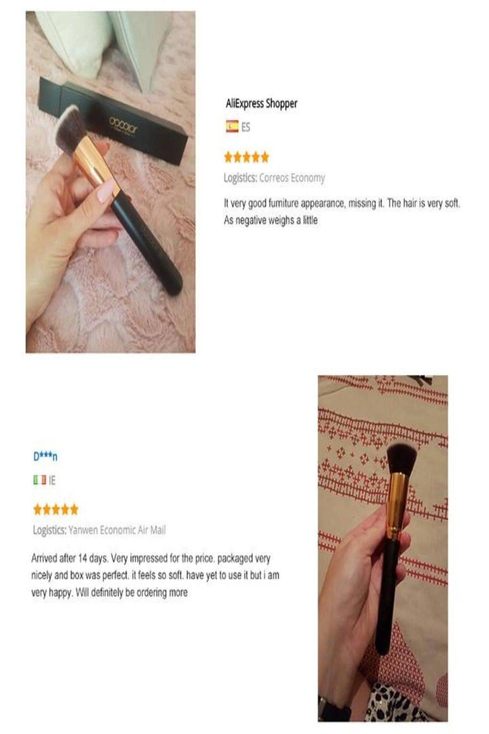 Foundation Fan Contour Flat Top Highlighter Makeup Brushes - TGC Boutique - Makeup Brushes