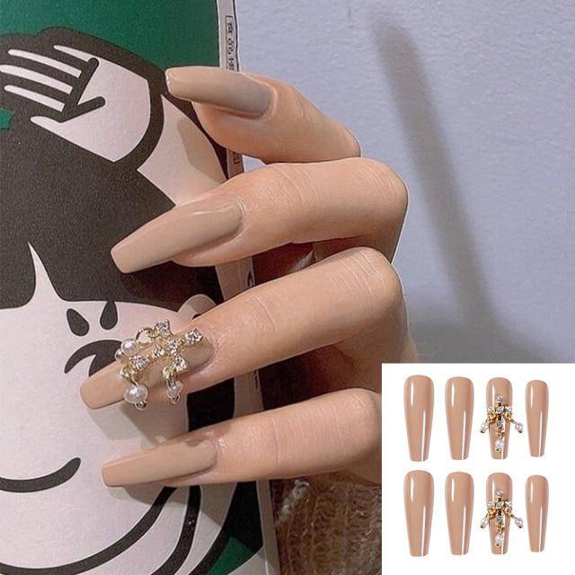 French Tip Coffin Press On Nails Kit - TGC Boutique - Press On Nails