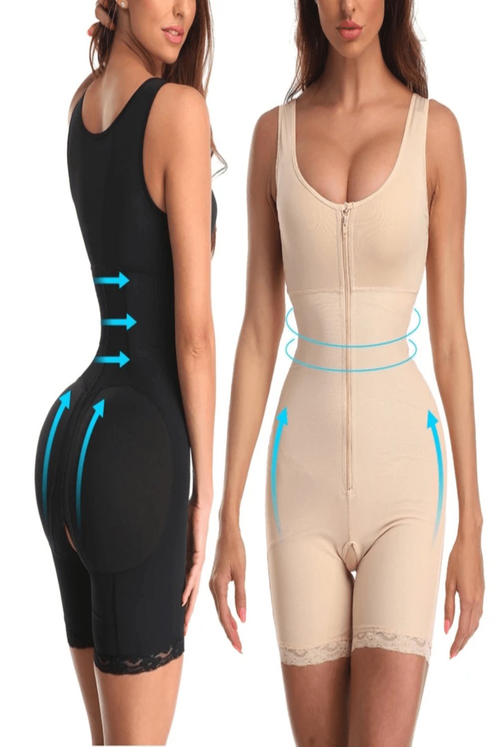 Full Body Open Crotch Tummy Control Bodysuit Shapewear - TGC Boutique - Body Shaper
