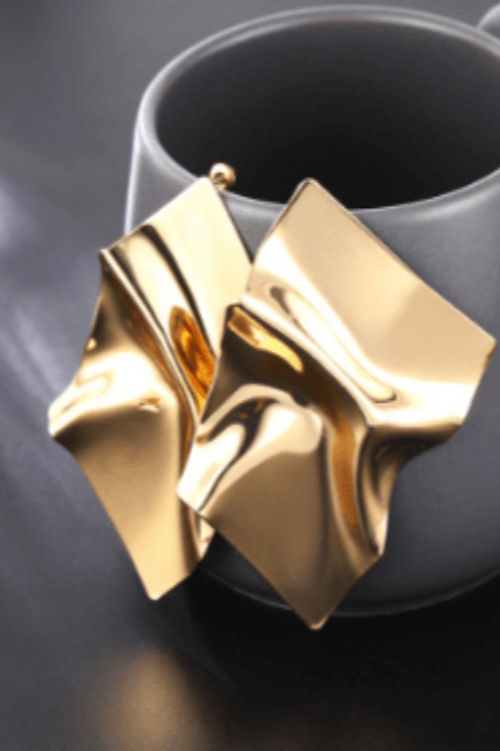Geometric Punk Folded Stud Earrings In Gold And Silver - TGC Boutique - Stud Earrings