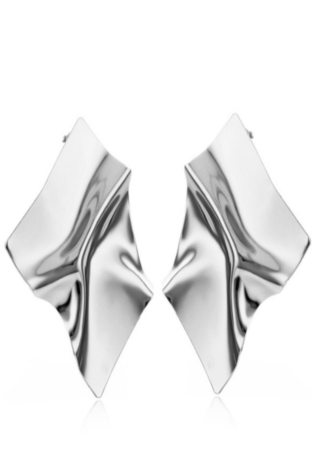 Geometric Punk Folded Stud Earrings In Gold And Silver - TGC Boutique - Stud Earrings