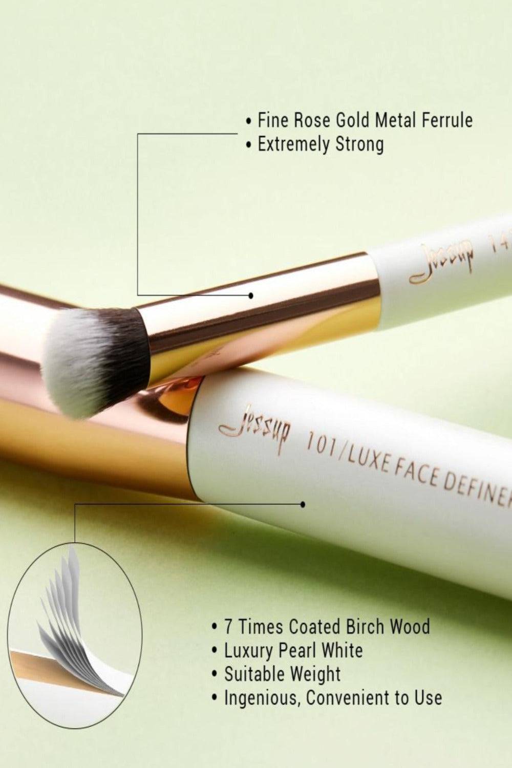 Girls On The Go White Professional Makeup Brush Set - 10 Pack - TGC Boutique - Makeup Brushes