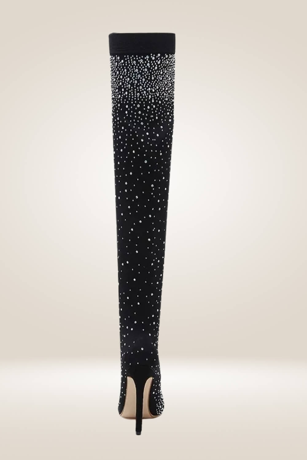 Glitter High Heels Black Over The Knee Boots - TGC Boutique - Boots