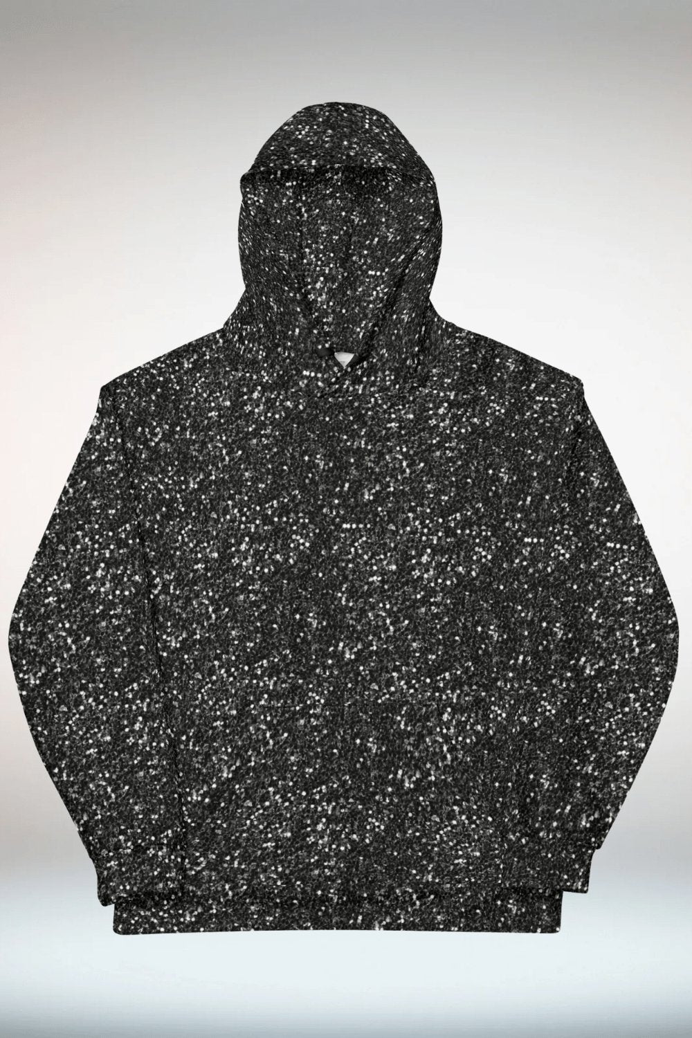 Glitter Print Oversized Black Hoodie - TGC Boutique - Hoodie