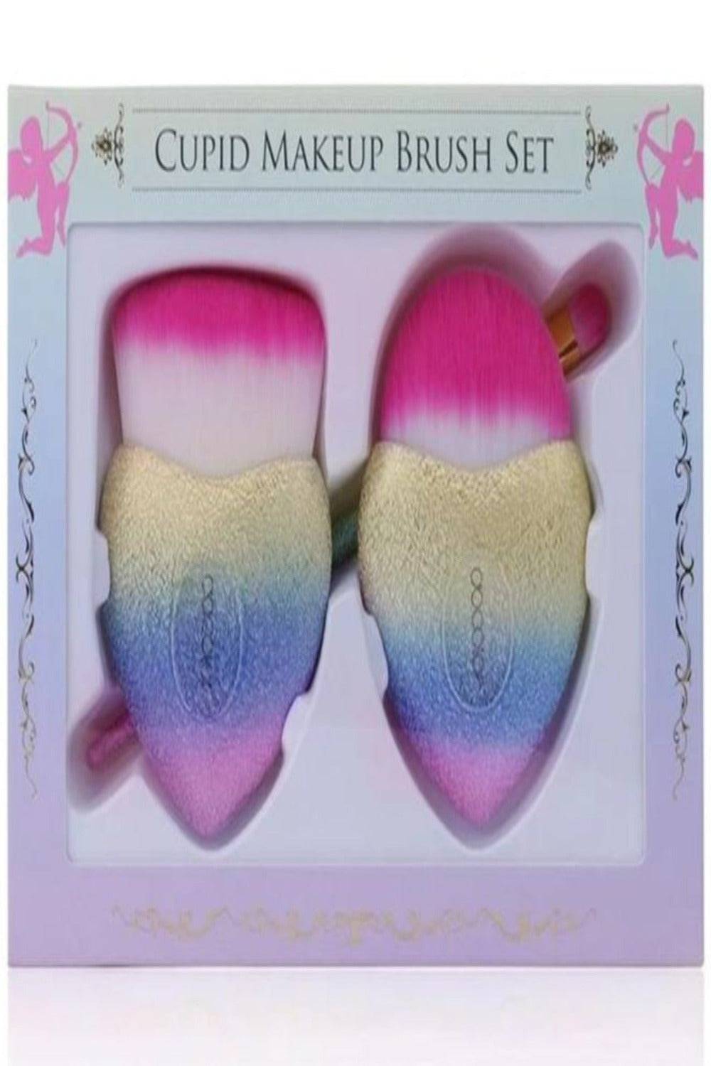 Glitter Rainbow Heart Cupid Makeup Brush Set - 3 Pack - TGC Boutique - Makeup Brushes