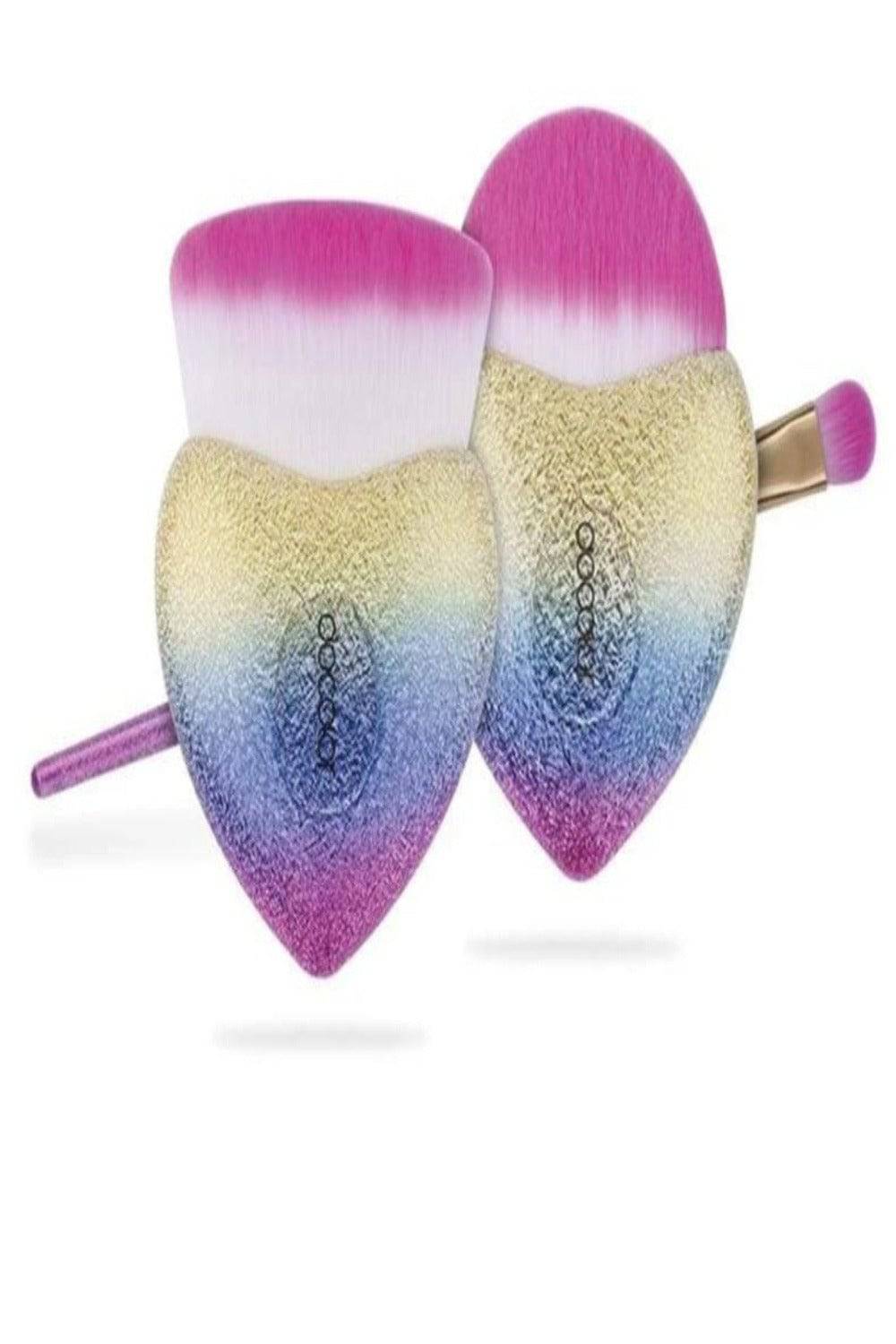 Glitter Rainbow Heart Cupid Makeup Brush Set - 3 Pack - TGC Boutique - Makeup Brushes