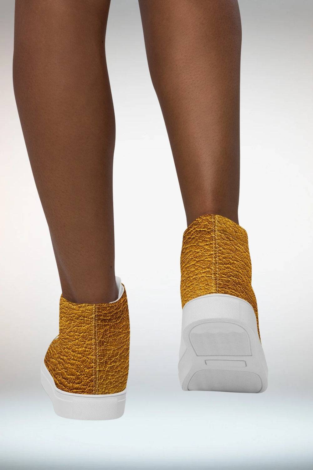 Gold High Top Canvas Shoes - TGC Boutique - Canvas Shoes