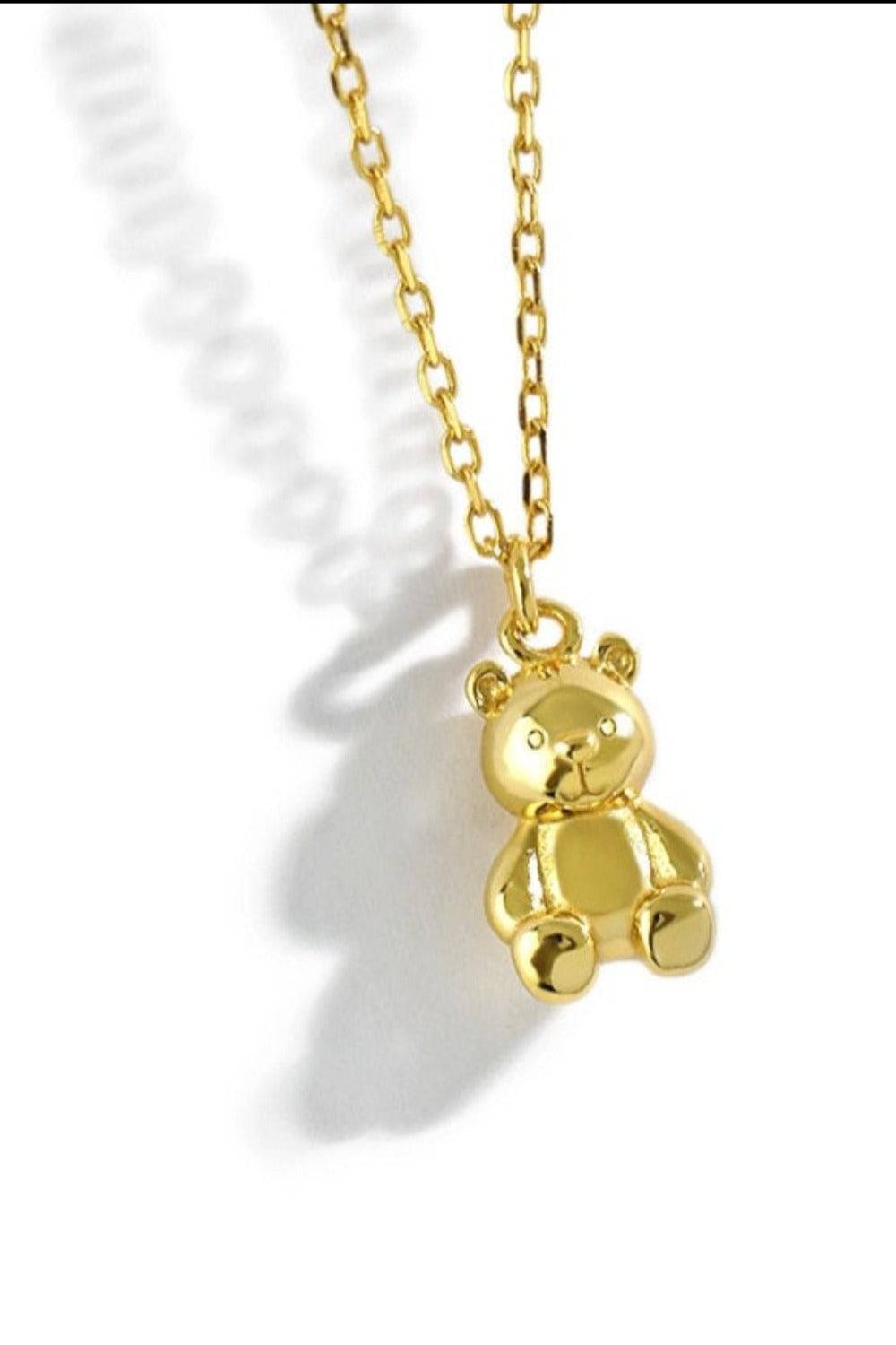 Gold Teddy Bear Charm Necklace - TGC Boutique - Gold Necklace